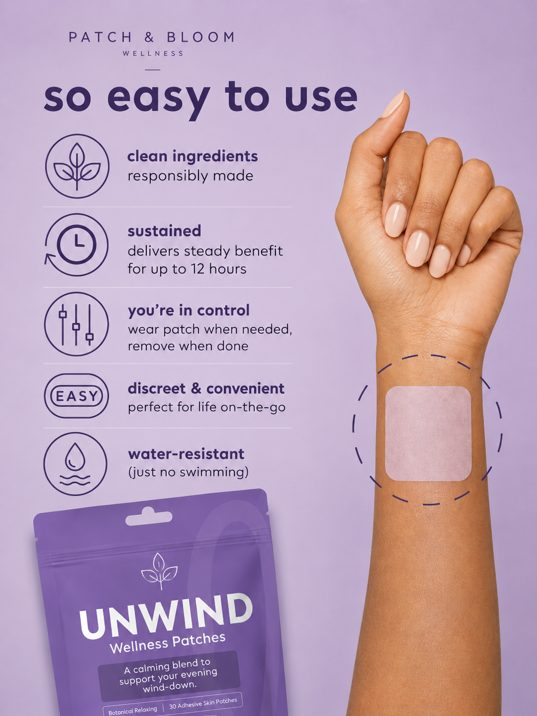UNWIND — Botanical Relaxing Patch